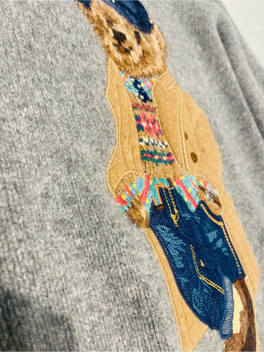 Polo Ralph Lauren Gray Bear Crewneck Sweater - Picture 4 of 8